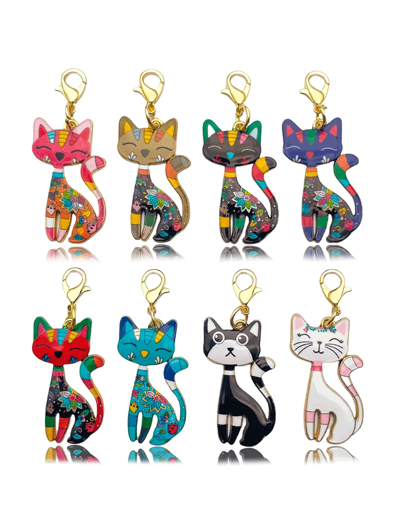 Cute Cat Design Keychain, Fashionable Keychain for Women & Men, Trendy All-match & Exquisite Keychain for Birthday Gift, Stylish Keychain, Keychain Set