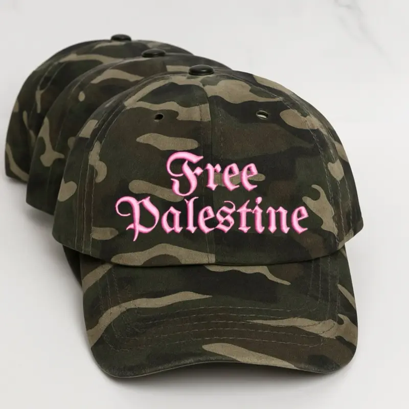 Free Palestine Embroidered Hat, Embroidered Army Hat, girly embroidered hat