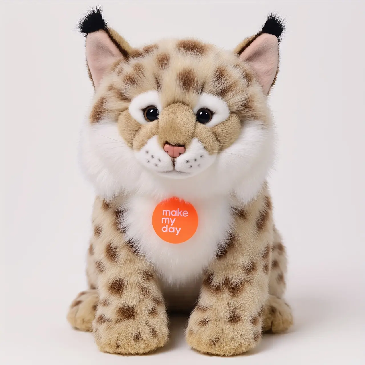 Ultra-Soft Realistic Lynx Bobcat Stuffed Animal Plush Toy, 34.8cm Lifelike Wild Cat Figure, Kids Gift, House Decoration Collectible