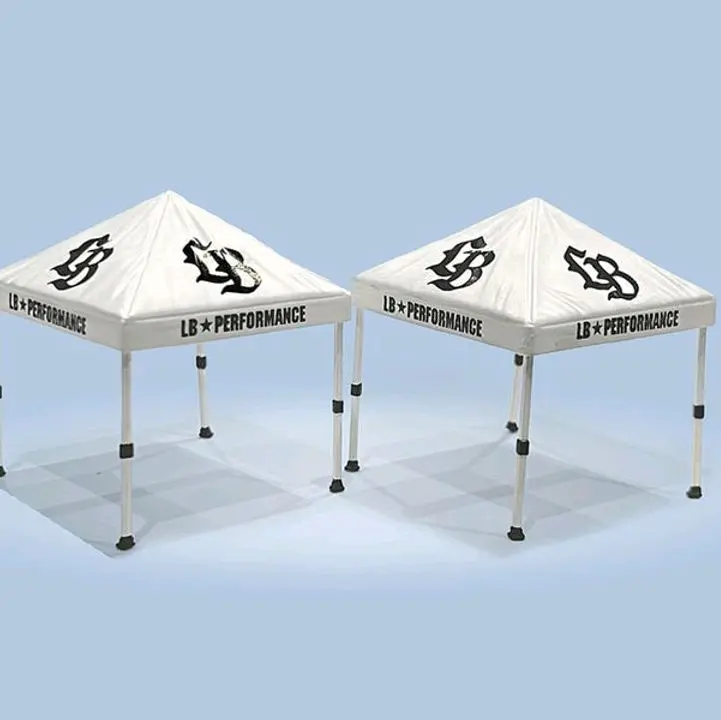 American Diorama Liberty Walk Canopy 2 Piece Set White 1/64 Scale Models with "LB+PERFORMANCE" Text