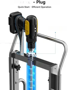 Liniotech Heavy-Duty Adjustable Dolly Lift Hand Truck 440lbs Capacity Drill-Powered No Power Needed Portable Moving Utility Cart for Batteries Solar Inverters AC Units TV