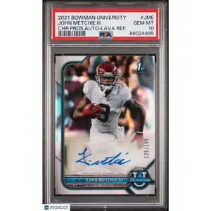 2021 Bowman University Chrome Prospect Auto John Metchie III  Lava  /199 PSA 10