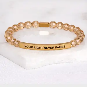 THANK YOU FOR NEVER GIVING UP Amber Crystal Bracelet