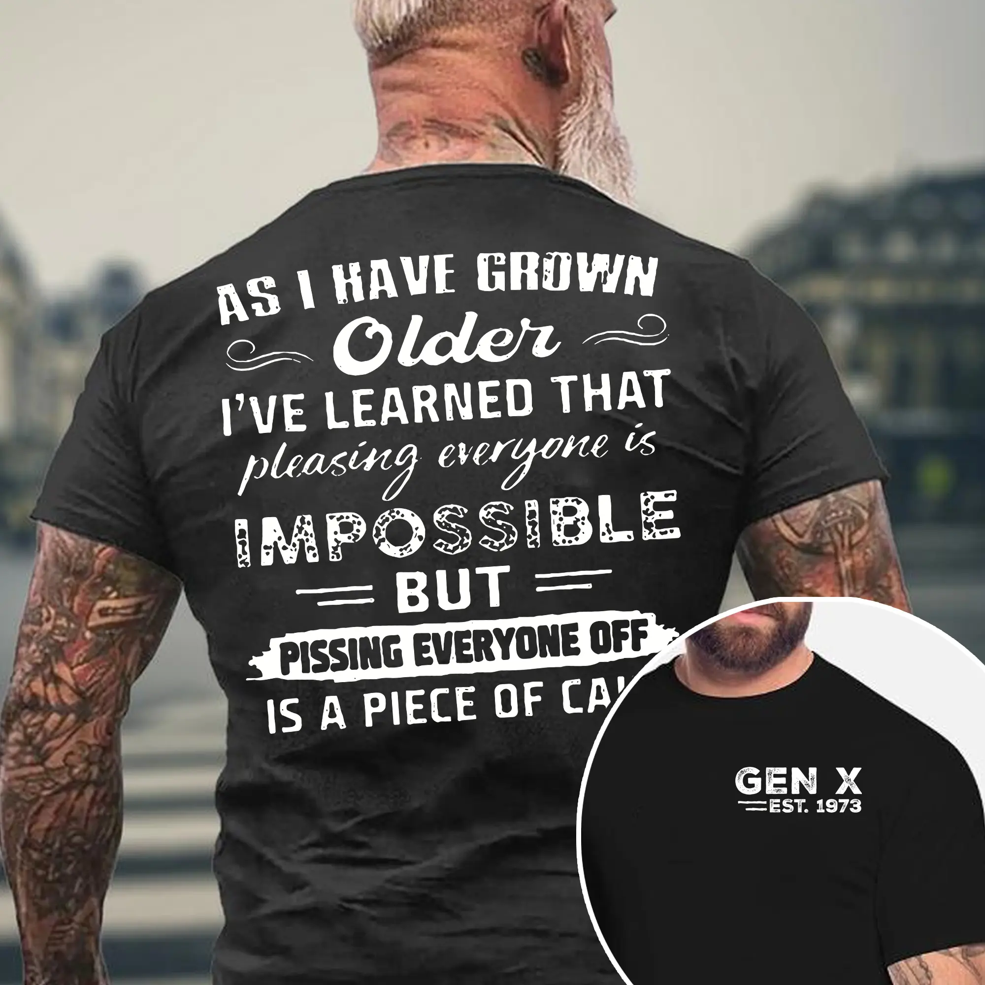 Generation X Custom Year Badass Generation T-shirt, Gen X FAFOT Shirt - 100% Cotton Top Unisex Comfort Womenswear Menswear, Custom Classic Collar Love