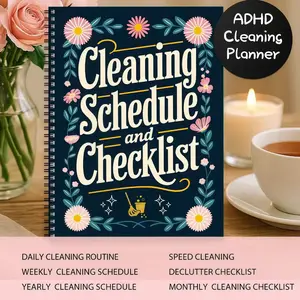 Cleaning Schedule and Checklist Handbook, Home Cleaning Planning Tool, Essential Household Management Guide, Must-Have for Organized Cleaners