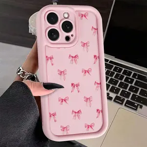Phone Case - High Bamboo Pink Fashion Girl Pink Bow TPU Anti-Fall Full Cover Precise Protective Case Suitable for Apple Iphone 6/7/8/X/Xs/Xr/Xs Max/11/12/13/14/15/16 Pro Max