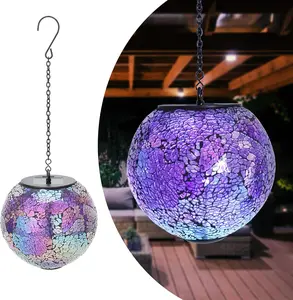 Hanging Lantern  Outdoor Lanterns Mosaic Gazing Ball Outdoor Hanging Lights Outdoor Lights  Garden, Patio, Pathway & Yard Decor Purple