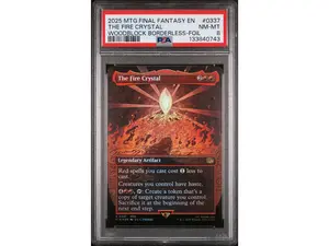 2025 Magic the Gathering Final Fantasy Woodblock Borderless-Foil the Fire Crystal #0337 PSA 8