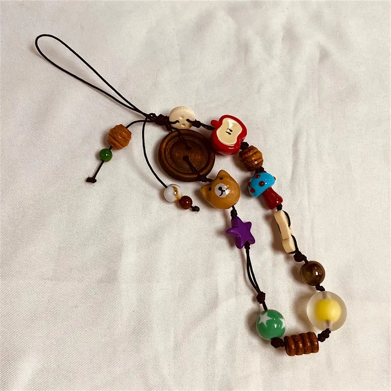 Cute Beaded Phone Chain, Beaded Phone Lanyard, Phone Strap for Women & Girls, Phone Charm, Fashion Cell Phone Accessories for Daily Use, Mobile Phone Accessories