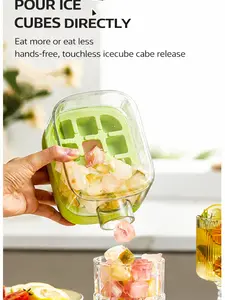 1PCS 500ml Zero-touch press ice cube mold