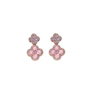 ZIJIN Zircon flower earrings - Sweet style - Women's accessories - Can be paired with any style of outfit.They are the best choice as birthday gifts or wedding anniversary presents.