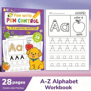 28-Page Abc Letter Tracing Workbook for Kids, Fun Early Writing Book with Drawing Pages, Durable English Practice Book, School Supplies