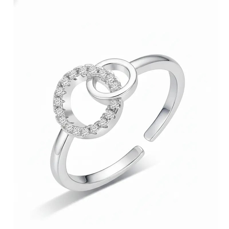 Forever Linked Ring for Sisters in Tarnish-Resistant Stainless Steel, Adjustable Sisterly Love Jewelry, Meaningful Gift Idea for Women, Heartfelt, Tarnish-Free, Everyday Wear, Geometric Inlay, Teen Girls, Celebrate Sisterly Love, Female