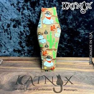 Katnyx Coffin Cat Kicker Toy with Catnip - Cowboy Boos