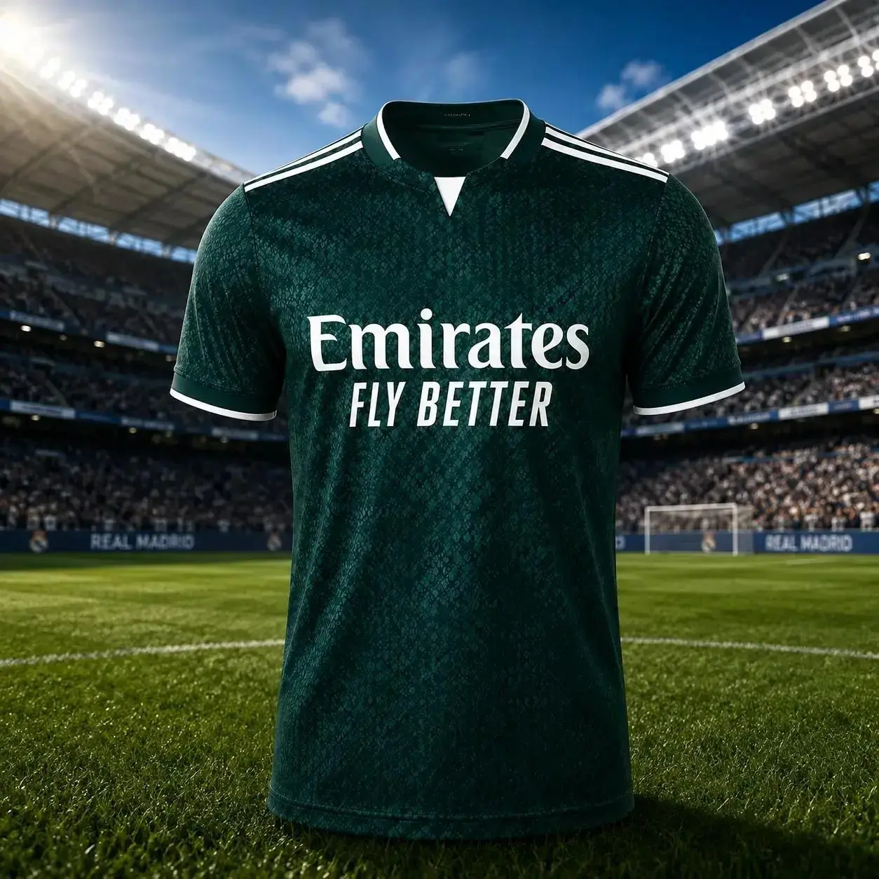 Madrid Green Away Soccer Jersey 2026/27, Unisex Football Fan Edition Shirt, Breathable Quick-Dry Short Sleeve Athletic Top, Match Day Sportswear & Streetwear for Men Women