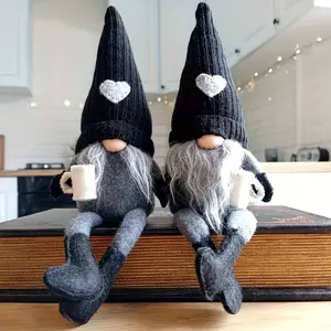 2pcs Gnomes Home Decor, Collectible Dolls, Holiday Decor Gnome Suitable for Room, Office, Bedroom Decorations, Special Holiday Day Gifts for Man & Women. Perfect for Birthday, Mothers & Fathers Day Party Decorations. Ornaments Christmas Black Set