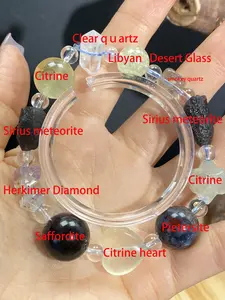 Libyan Desert Glass  bead  bracelet ，Custom High-Energy Sirius Nexus Bracelet  size 17 cm