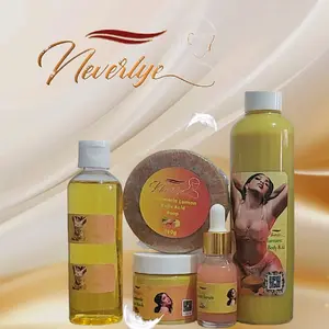 Neverlye Turmeric Full Body Kit 5pcs Radiant Skin Oil Moisture Retention Clay Mask Brightening Soap Bar Rejuvenation Serum