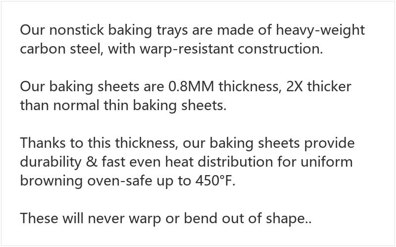 Baking Sheet Pan Set of 3, Nonstick Cookie Sheets for Oven, Heavy Duty Carbon Steel Half & Jelly Roll Pans with Diamond Texture Pattern, 0.8mm Thick Durable Baking Trays