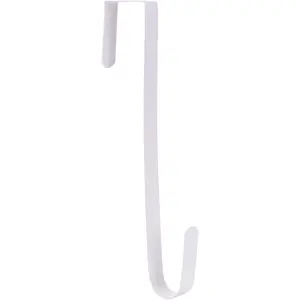 12" Wreath Hanger for Front Door,Steel Over The Door Hanger Hook,Wreath Door Hanger (White,1)