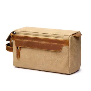 Large-capacity Toiletry Bag For Men And Women Personalized Shaving Kit Bag Crazy Horse Leather Dopp Kit For Men Travel Shaving Bag Mens Toiletry Bag Canvas Dopp Kit For Travel Hanging Toiletry Bag Business Trip Portable Cosmetic Bag Toilet Bag