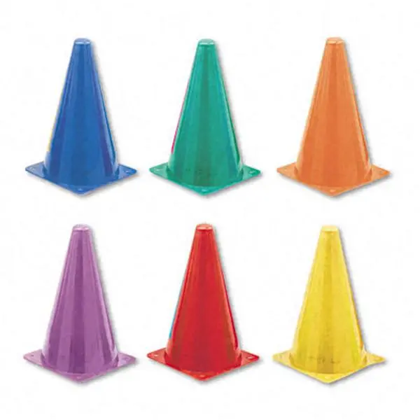 212 MAIN 6-Piece High Visibility Safety Cones Set - Durable Flexible Vinyl, Stack Easily, Indoor/Outdoor Use for Playground, Gymnasium (Sports & Fitness Lifestyle)