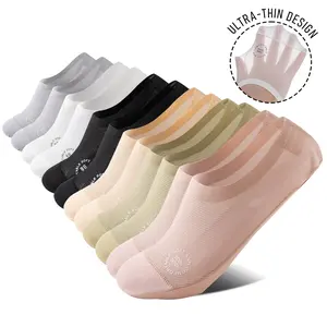 Women's Ultra-Thin Mesh No-Show Socks 6 Pack Breathable Invisible Ankle Socks with Silicone Anti-Slip Grip Summer Socks