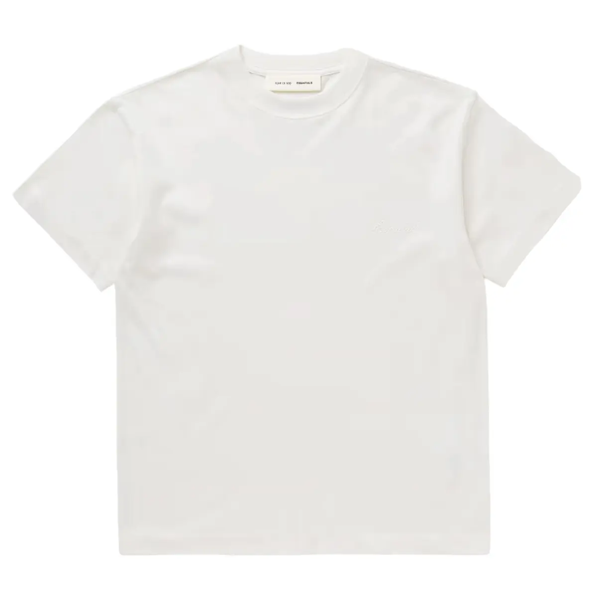 Fear of God Essentials Kids Embroidered Essential Tee Ivory Kid's Fashion Tops New