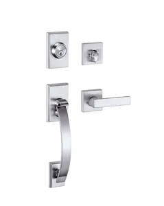 Kira - Brushed Chrome Entrance Door Handle