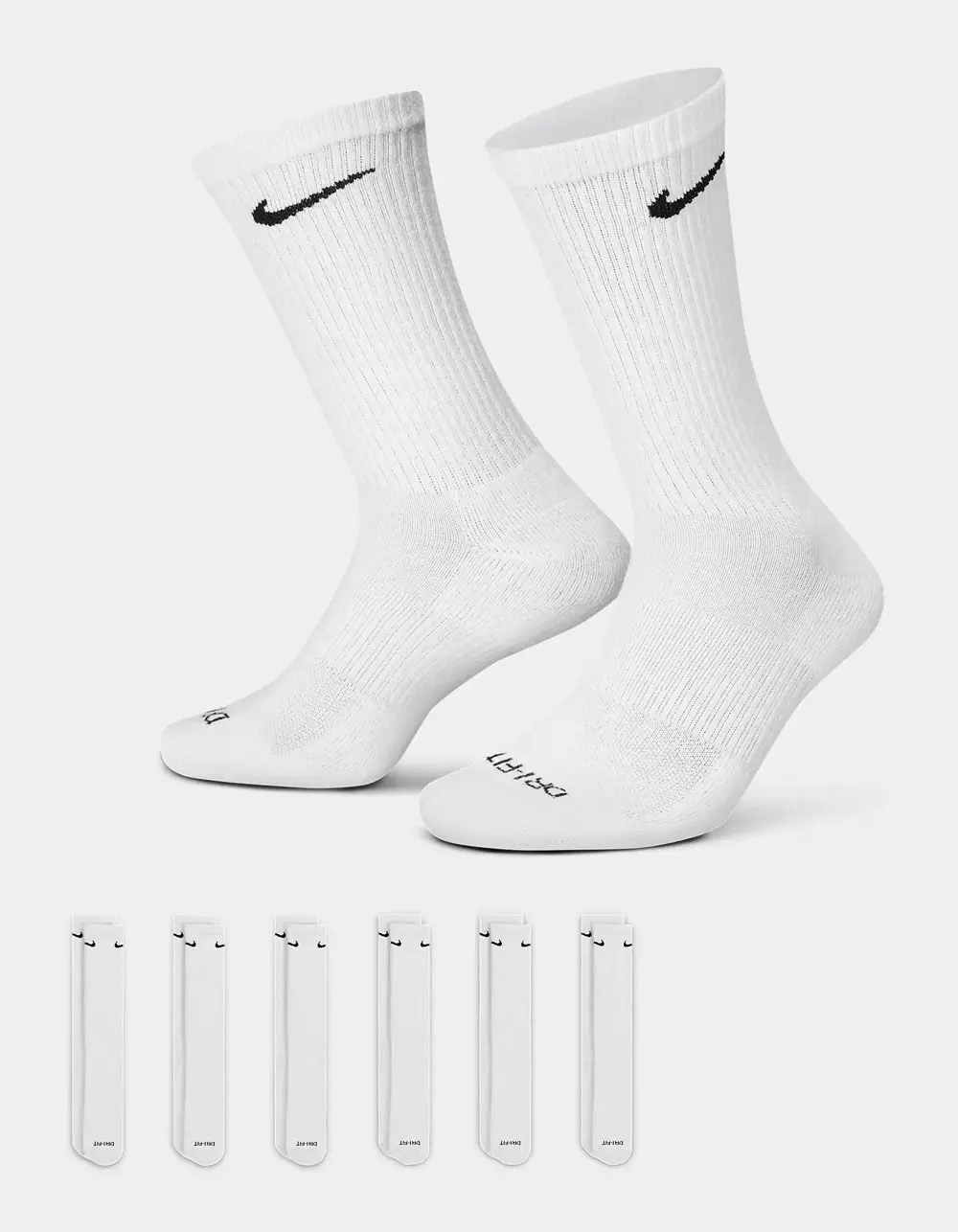 NIKE Mens Everyday Plus Cushioned 6 Pack Crew Socks NIKE Mens Everyday Plus Cushioned 6 Pack Crew Socks