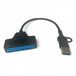 SATA to USB 3.0 Adapter Cable for 2.5 inch Hard Drive HDD/SSD Data Transfer, External Hard Drive Converter Support UASP (Black) - SATA only (HDD/SSD not included)