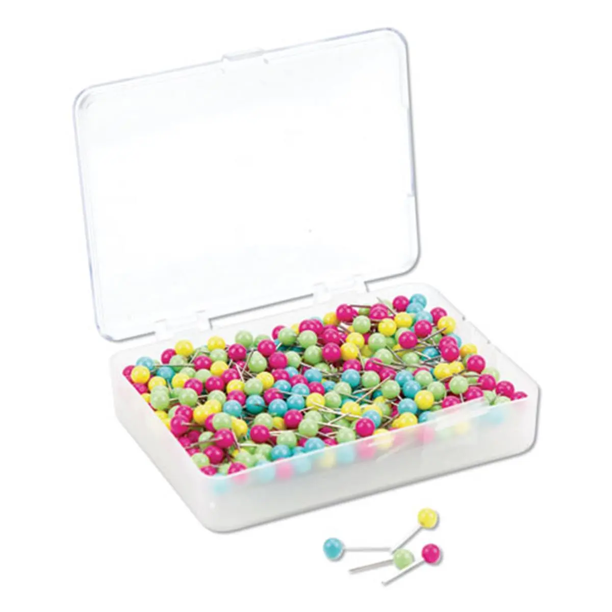 UBrands Plastic Head Map Push Pins, Assorted Colors (Sewing Tool Kit Accessory)