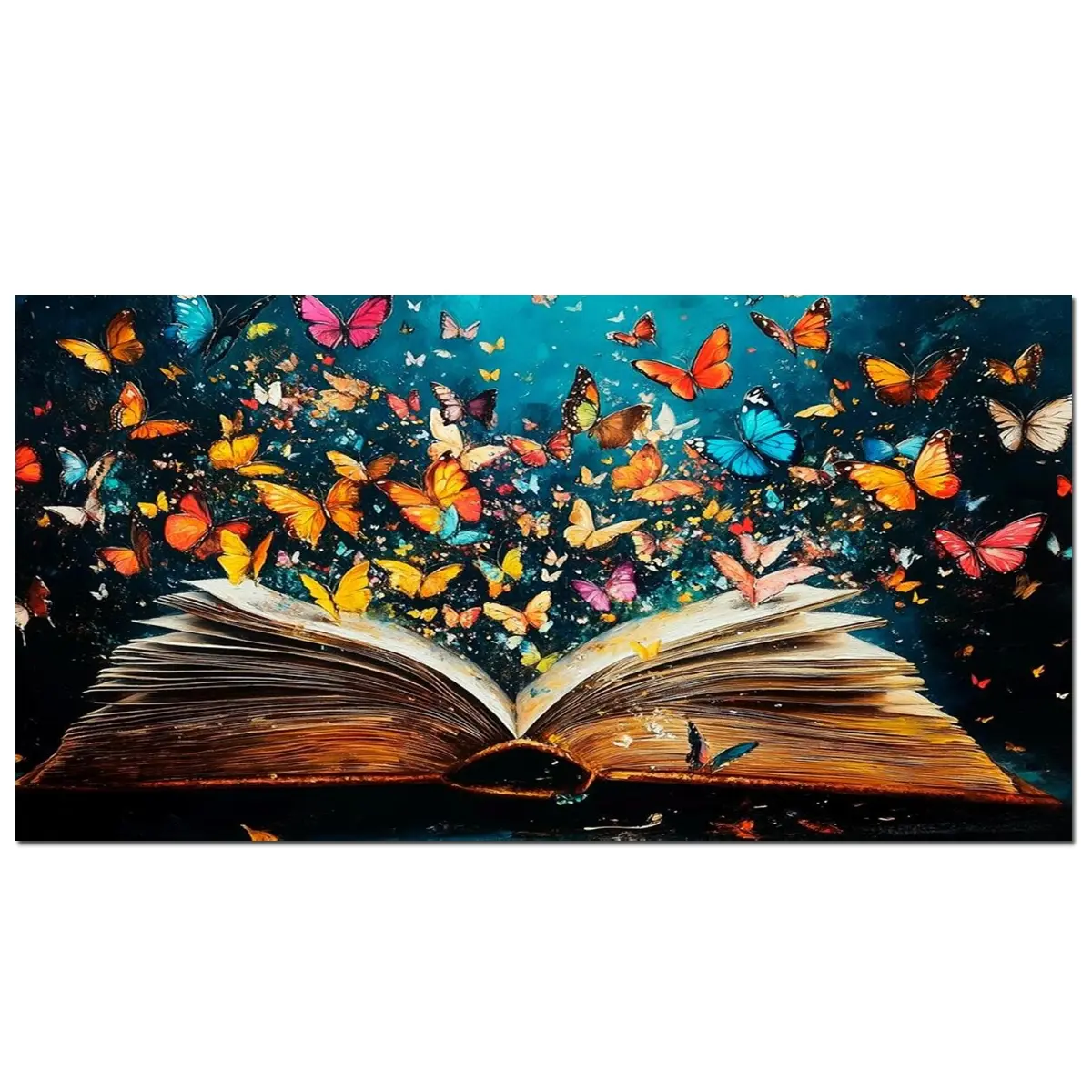 Large Size Diamond Painting,Open Book Butterfly DIY 5D Diamond Art Kits for Adults Full Drill, Fantasy Library Wall Art Diamond Embroidery Wall Decor, Embroidery Craft, Diy Craft Supplies