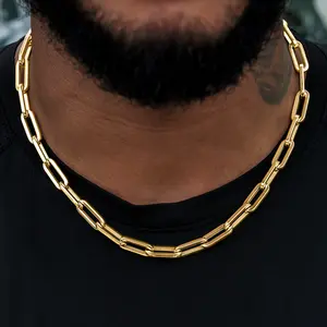 Paper Clip Chain in Yellow Gold- 8mm - Perfect Mother's Day Gift