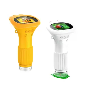 INSKAM Digital Microscope for Kids 2" IPS Screen 100X-1000X Zoom Adjustable LEDs & Built-in Storage Portable STEM Explorer Tool rechargeable cordless
