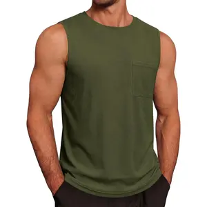 Runcati Mens Casual Tank Tops Waffle Knit Sleeveless Crewneck Shirt Summer Beach T Shirts Workout Muscle Tee