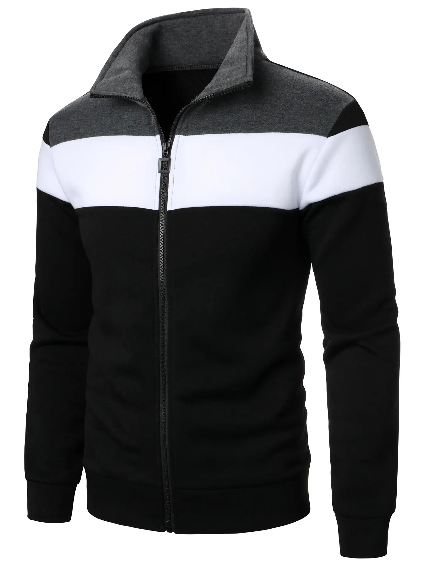 Men's Colorblock Casual Sportswear Pullover Sweatshirt, Fitted Style, Moderate Fabric, Fall & Winter Outdoor Sports Warm Wear, Athletic Hoodies