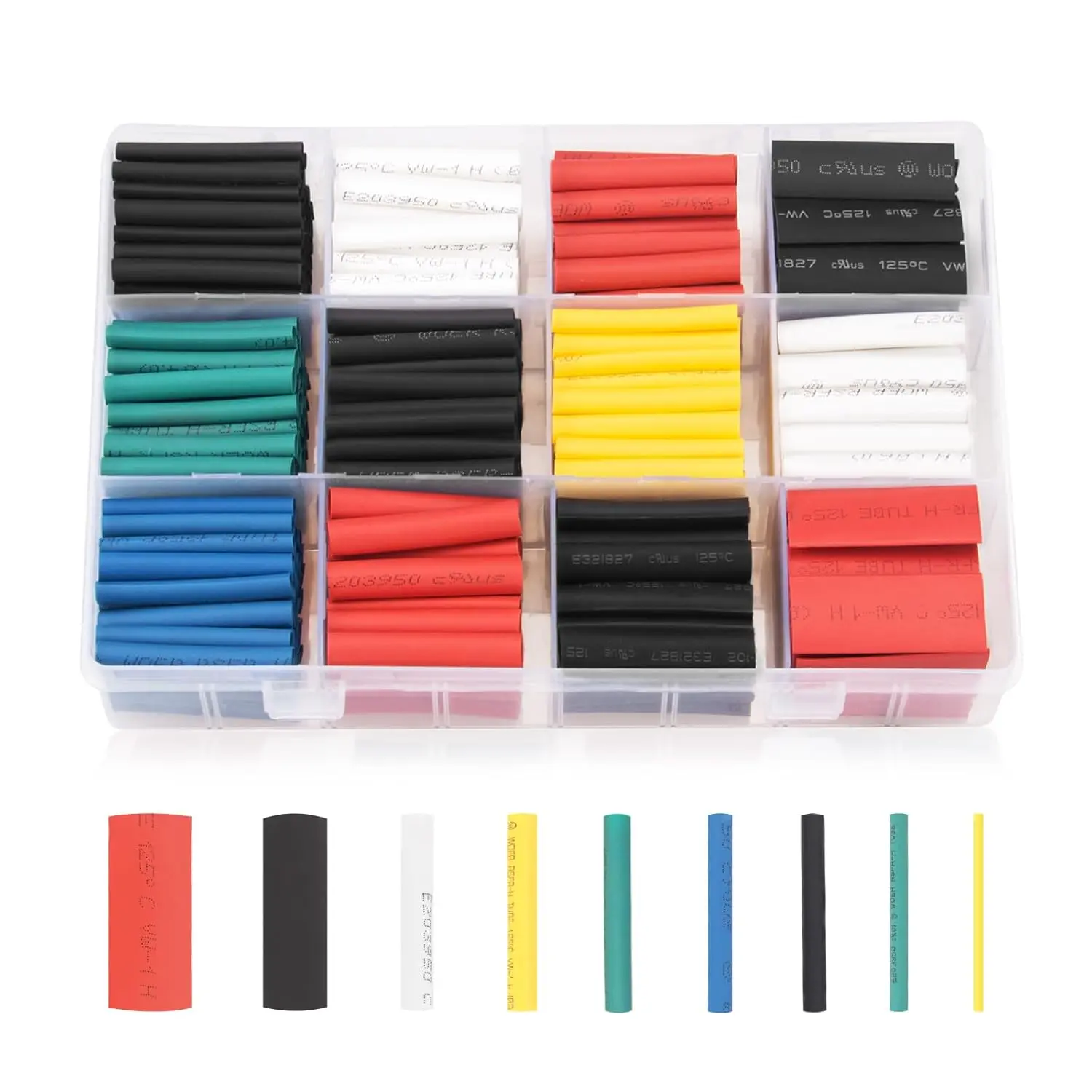 650pcs Heat Shrink Tubing Heat Shrink Tube Wire Shrink Wrap Shrinkage Ratio 2:1 Electrical Cable Wire Kit Set Long Lasting Insulation Protection