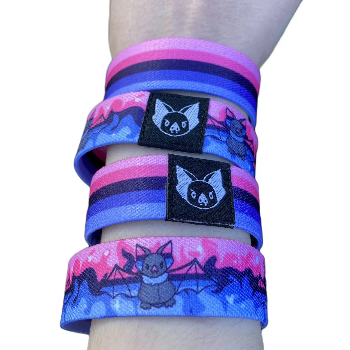 Omnisexual Bat Bracelet - Omni Pride Elastic Wristband (only one included)