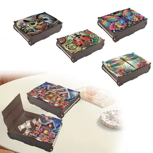 DIY Diamond Arts Colorful Painting Storage Box Kit, DIY Diamond Arts Colorful Painting Kit, Home Desktop Storage Handmade Art Decorations, Diamond Painting Kits