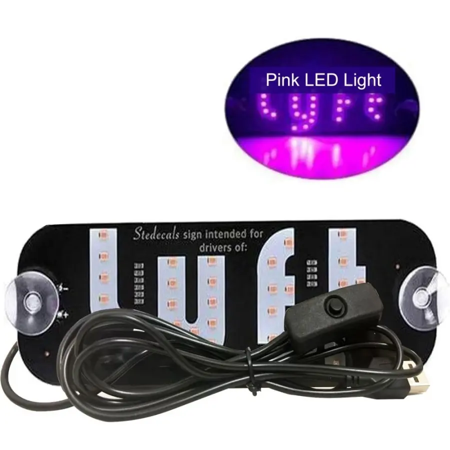 lyft LED Light Sign for Car, Taxi Sign Light Windshield Led Sign Car LED Decal with Suction Cups USB Plug for Cars, Trucks, SUVs,Driver Accessories