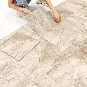 24 Marble Texture Floor Stickers — Peel-and-Stick, Matte Surface, Thick and Durable, Waterproof, Non-Slip, Oil-Resistant and Stain-Resistant; Suitable for Bedrooms, Living Rooms, Bathrooms, Kitchens, Rental Walls and Floors; Waterproof Self-Adhesive Wall