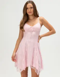 NO COMMENT Womens Lace Mini Dress