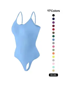 Women's Solid Color Seamless Shapewear Bodysuit, Firm Tummy Control Butt Lifting Cami Bodysuit, Ladies Shapewear for All Seasons, Womenswear