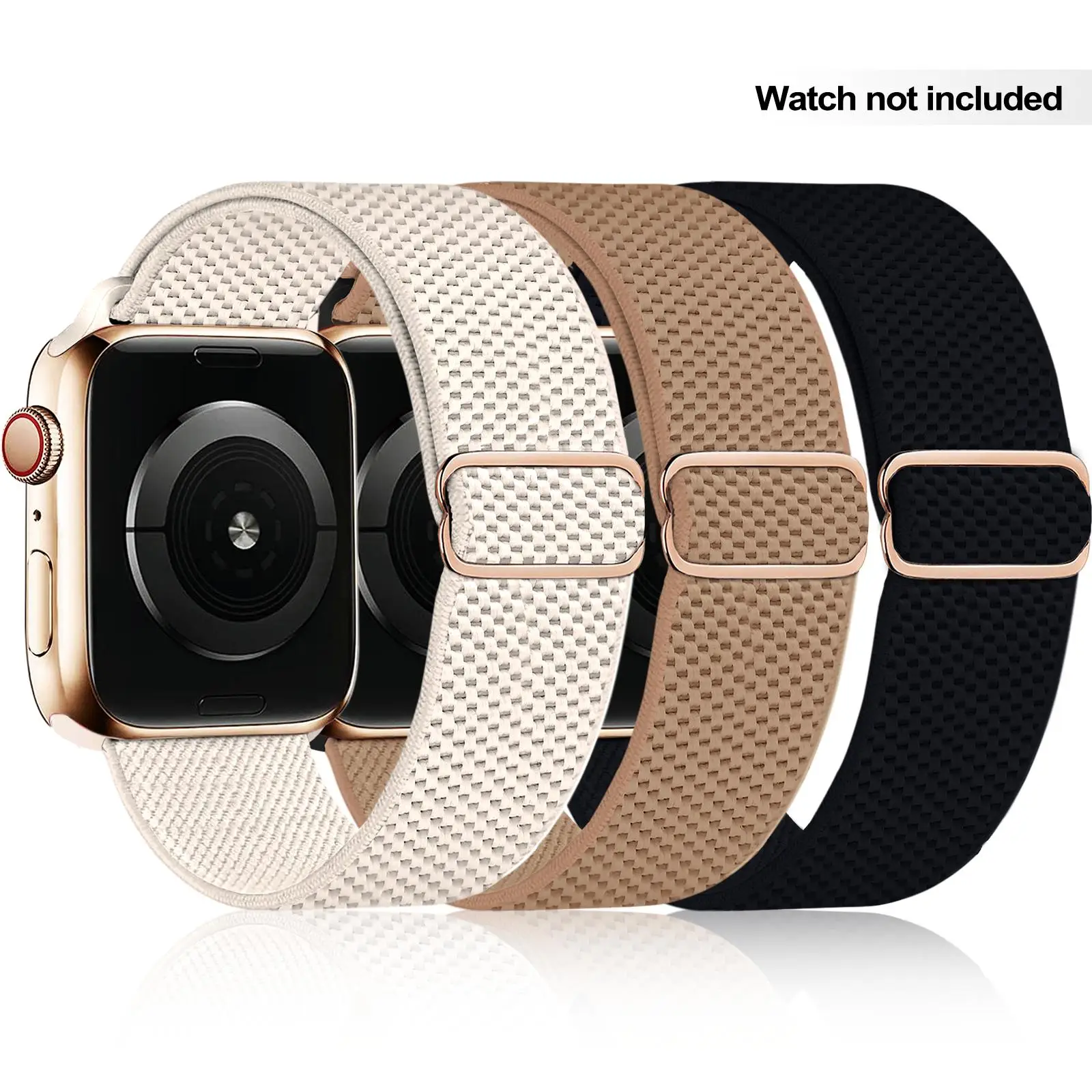 Stretchy Solo Loop Band for Apple Watch Band For Women Men, Water-resistant Sports Strap, Adjustable Sport Elastic Nylon Strap For iWatch Series