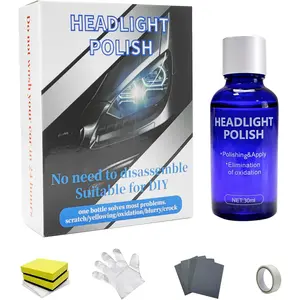 Ceramic Headlight Restoration Kit, Ceramic Headlight Coating with 30ML Repair Liquidfor Repair Headlight Yellowing, Haze, Oidation, Scrashes