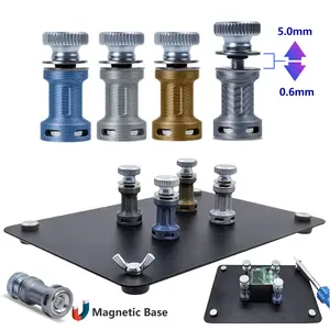 Universal 4pcs PCB Magnetic Fixture Holders with Soldering Iron Rest - Adjustable Clamp Stand for Circuit Board Repair, Non-Slip Magnetic Base with Steel Plate, Essential Electronics Soldering Helping Hand Tool
