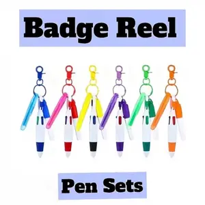 Pen Set for Badge Reels Attachments - Colorful Keychain Pens for Easy Access