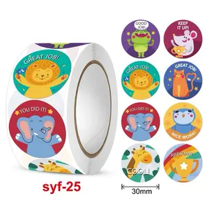 300pcs Roll Round Teacher Reward Stickers for Kids - Good Behavior (8 Styles) 30mm Round Reusable Labels