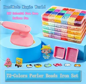 72-Color Fuse Beads Deluxe Set with 2-in-1  DIY Craft Kit for Kids & Adults High-Quality Stress-Relief &  Creative Fun All-In-One Accessories